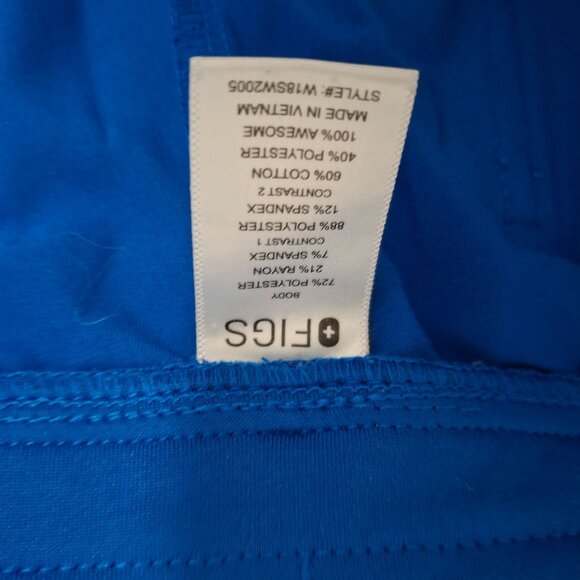 FIGS Technical Collection Blue Jogger Scrub Pants L Pockets Elastic  Drawstring - Picture 5 of 7